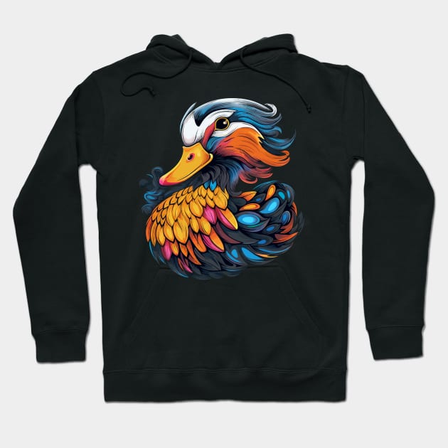 Mandarin Duck Smiling Hoodie by JH Mart